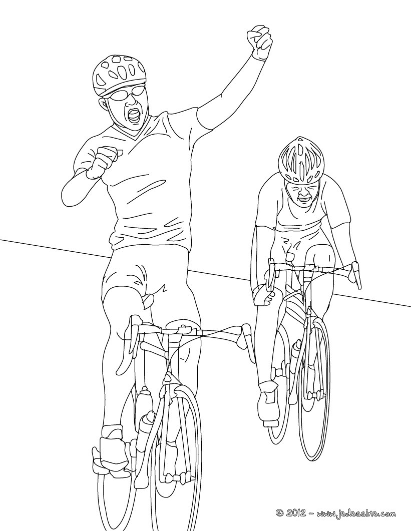 dessin a imprimer velo de course