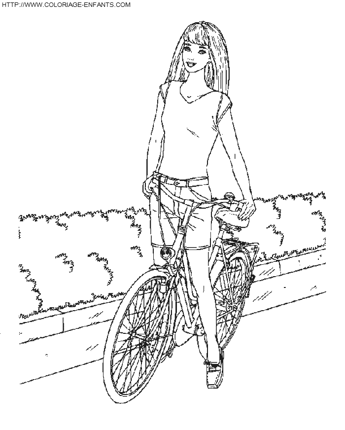 coloriage à dessiner trotro vélo