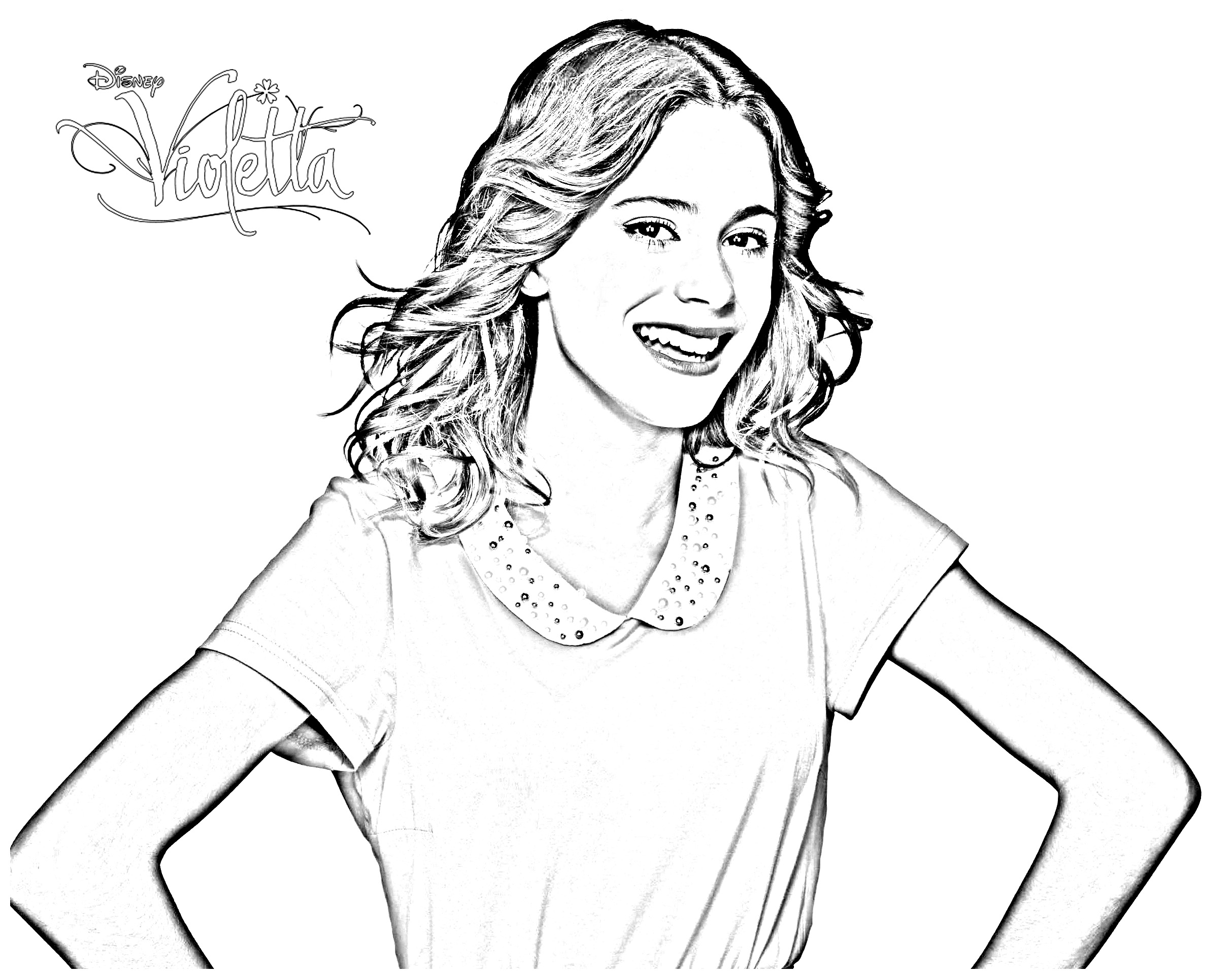 les coloriage de violetta - Coloriages VIOLETTA Portrait de Violetta Jedessine 