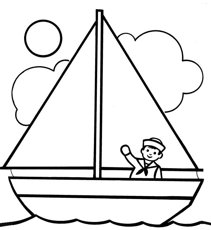Coloriage Voilier à colorier - Dessin à imprimer dessin à colorier petit voilier