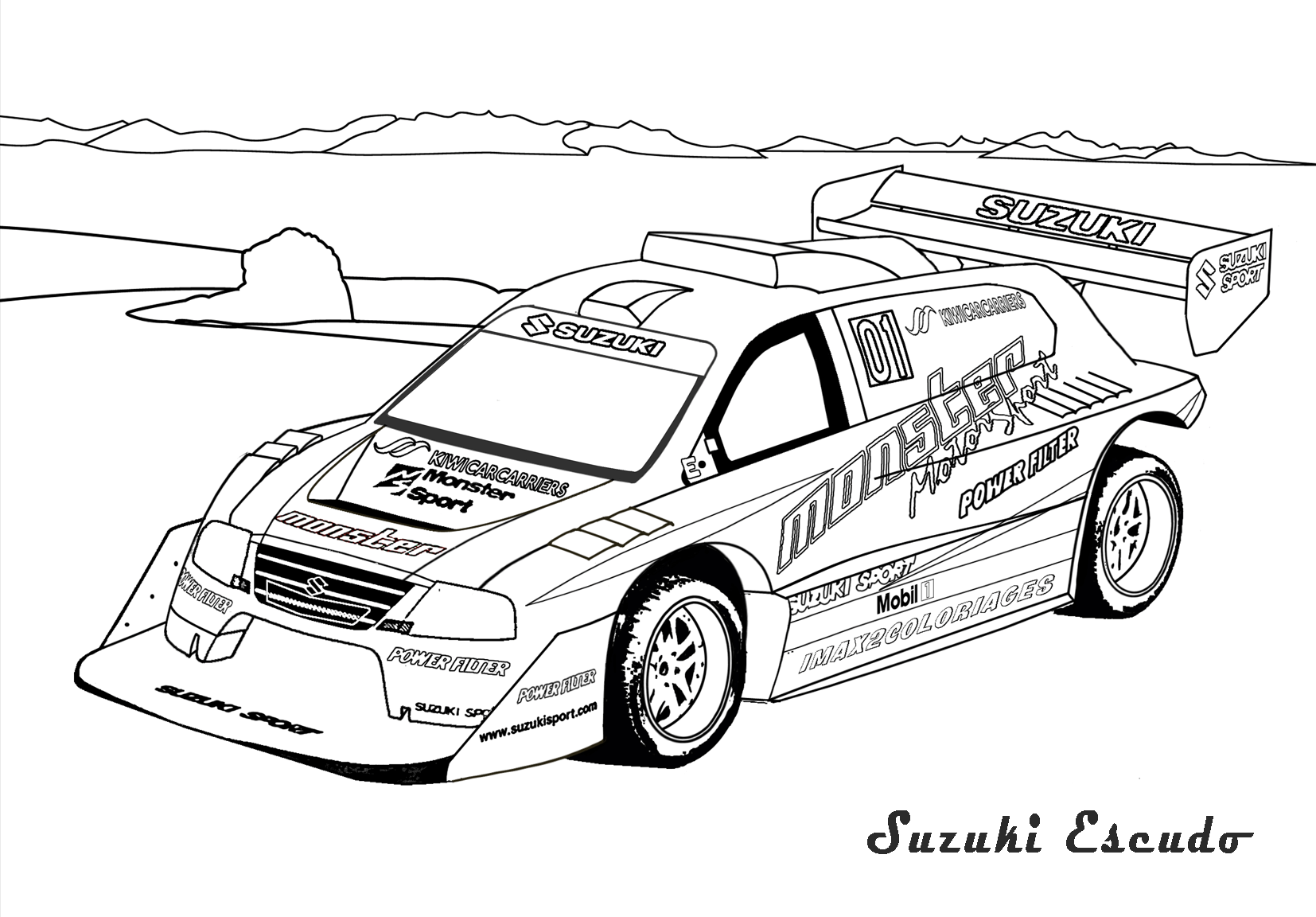 Coloriage204 Coloriage De Voiture De Rallye