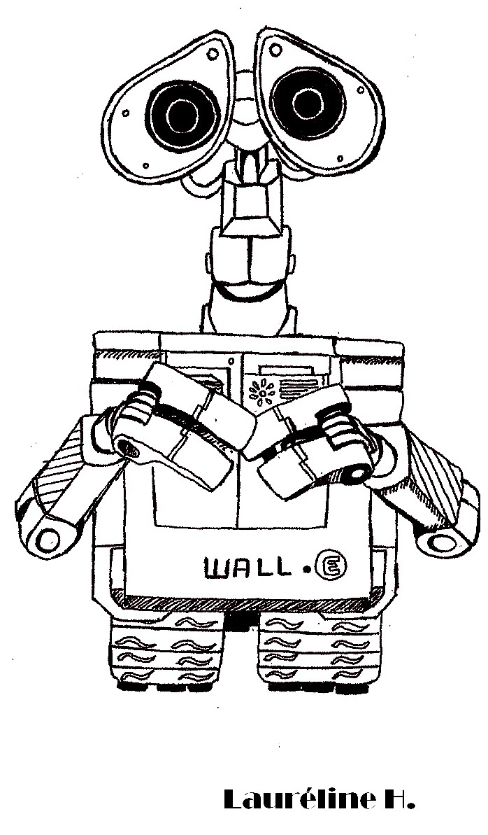 dessin en ligne wall e