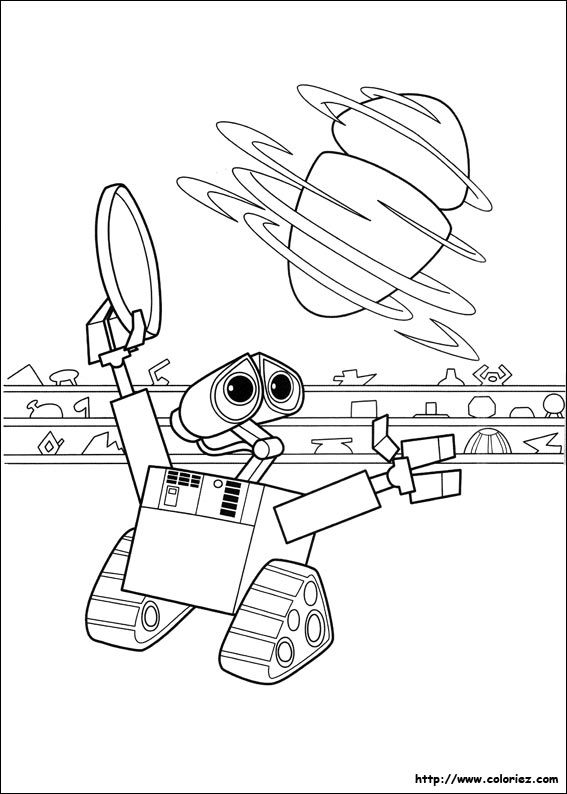 dessin à colorier wall e gratuit imprimer