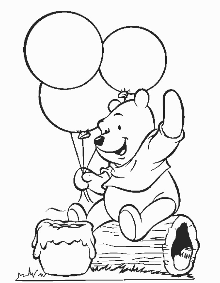 coloriage à dessiner de winnie l'ourson à imprimer