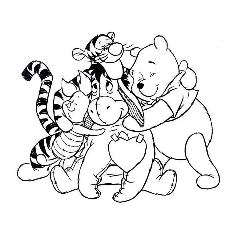 coloriage winnie l ourson à imprimer - Coloriage Winnie l'ourson et ses amis Coloriages à 