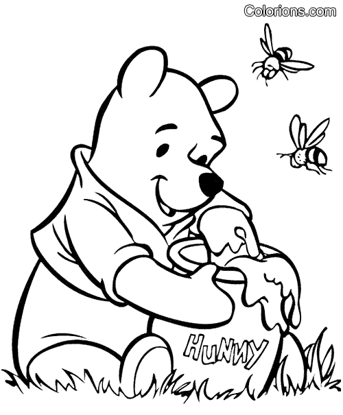 dessin à colorier de winnie l'ourson à imprimer