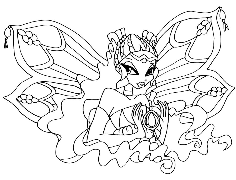 coloriage winx club enchantix