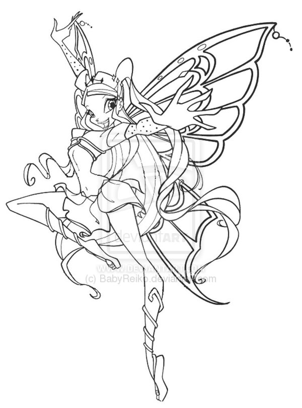 coloriage winx club enchantix