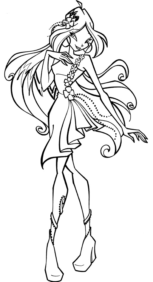 coloriage winx club flora