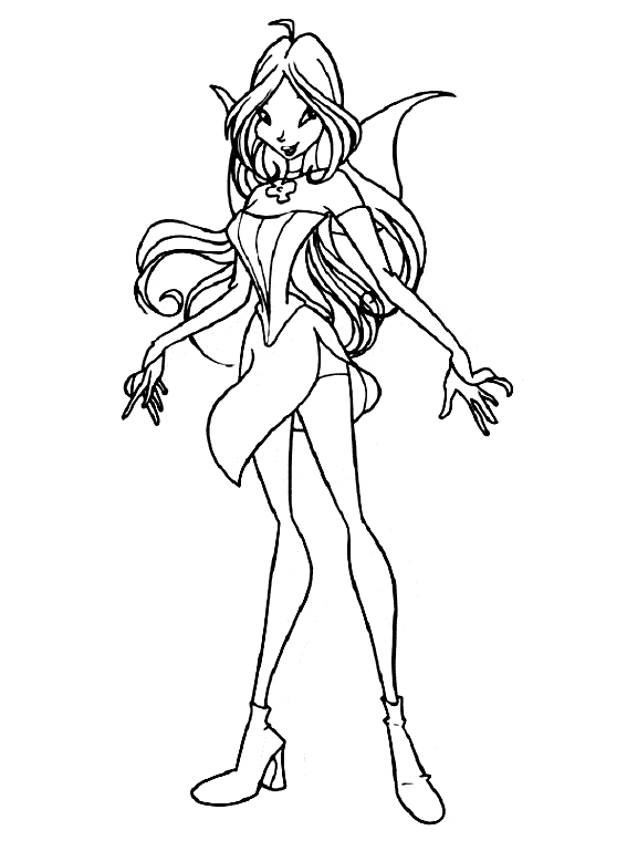 coloriage winx club flora