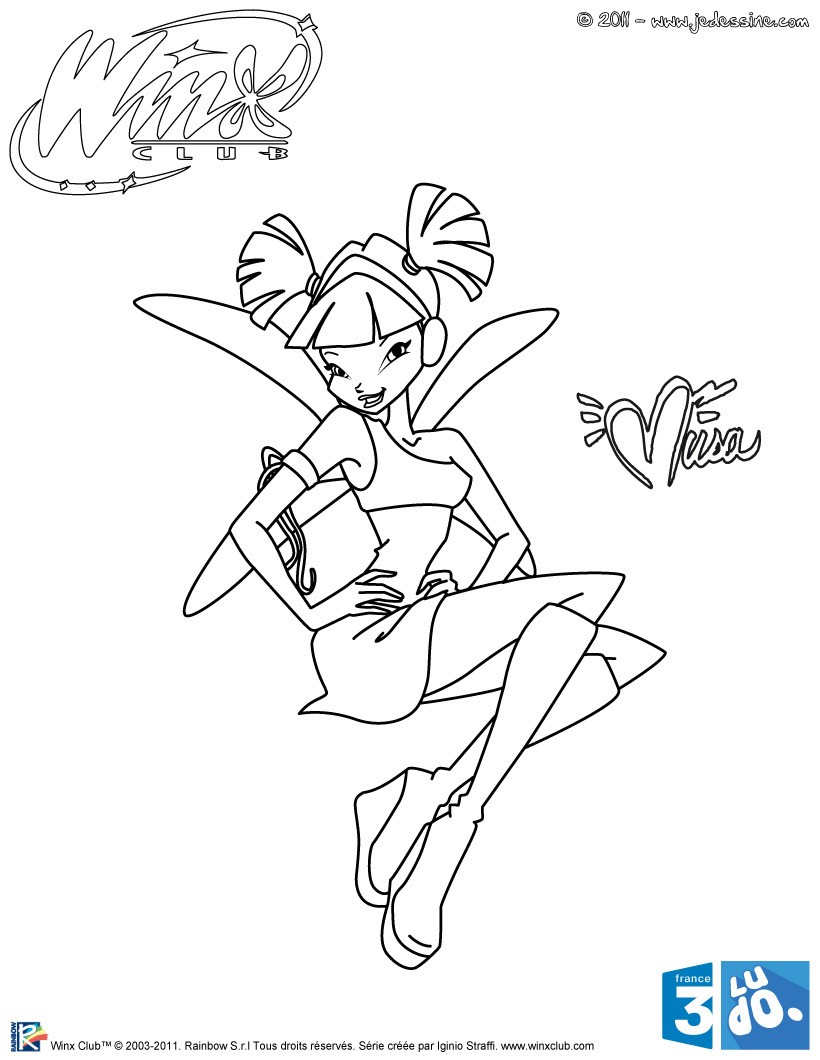 coloriage winx club musa