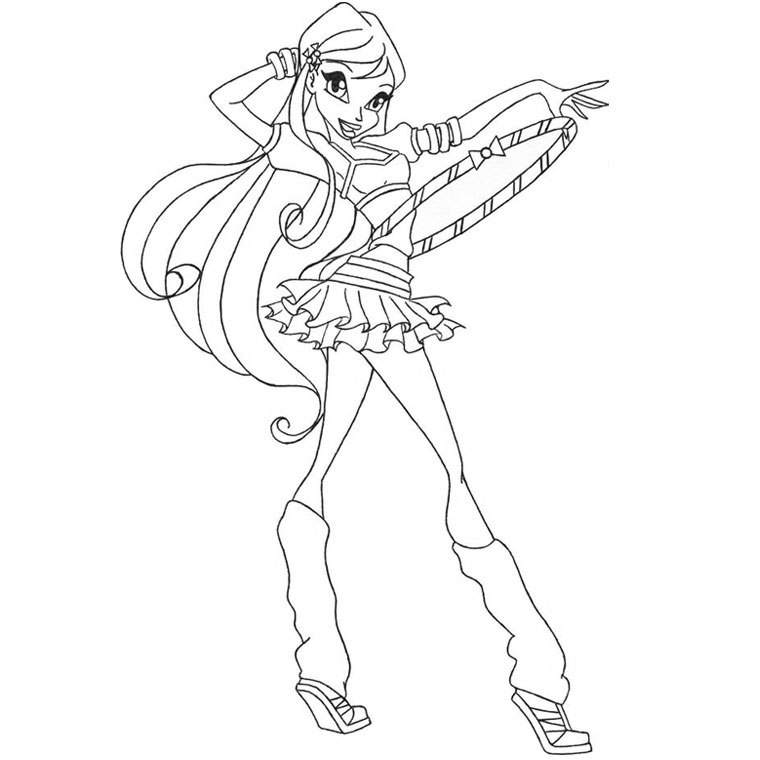 dessin  colorier a imprimer winx club gratuit