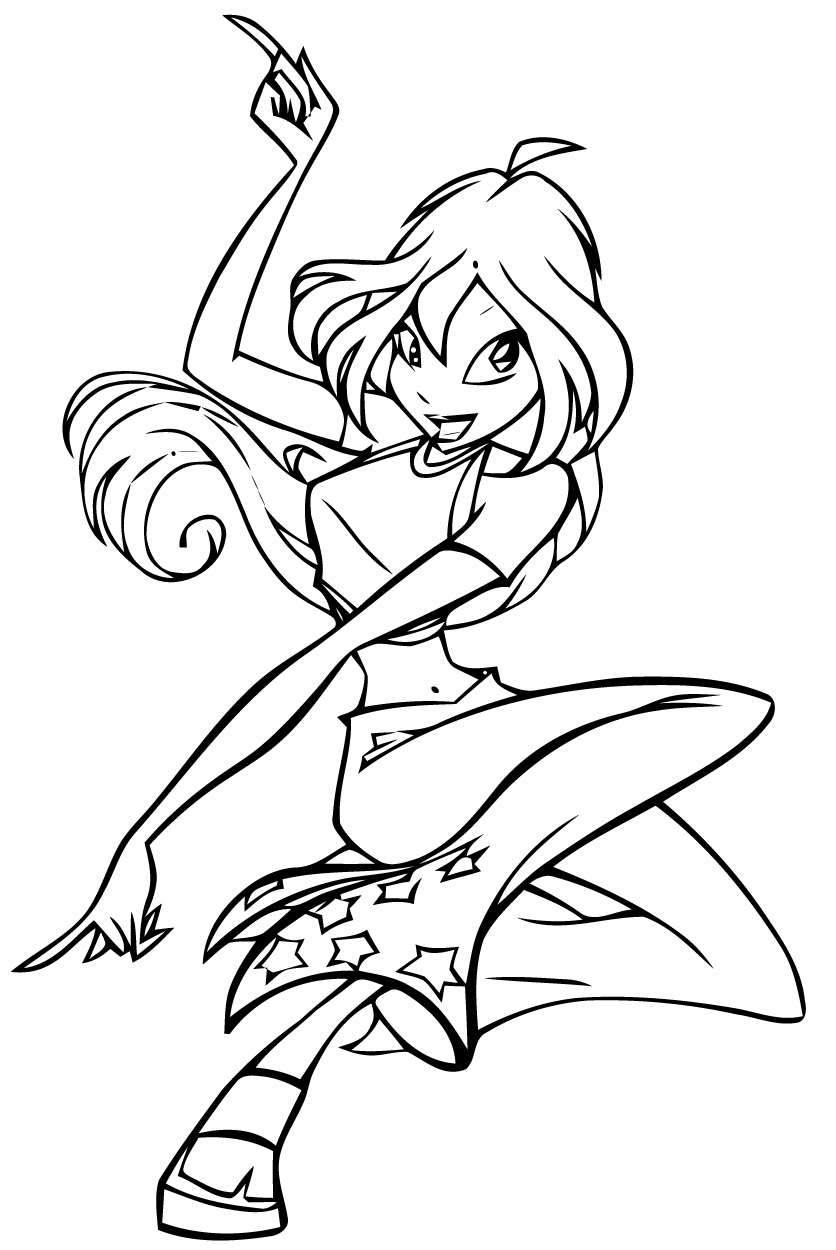 coloriage à dessiner winx club harmonix