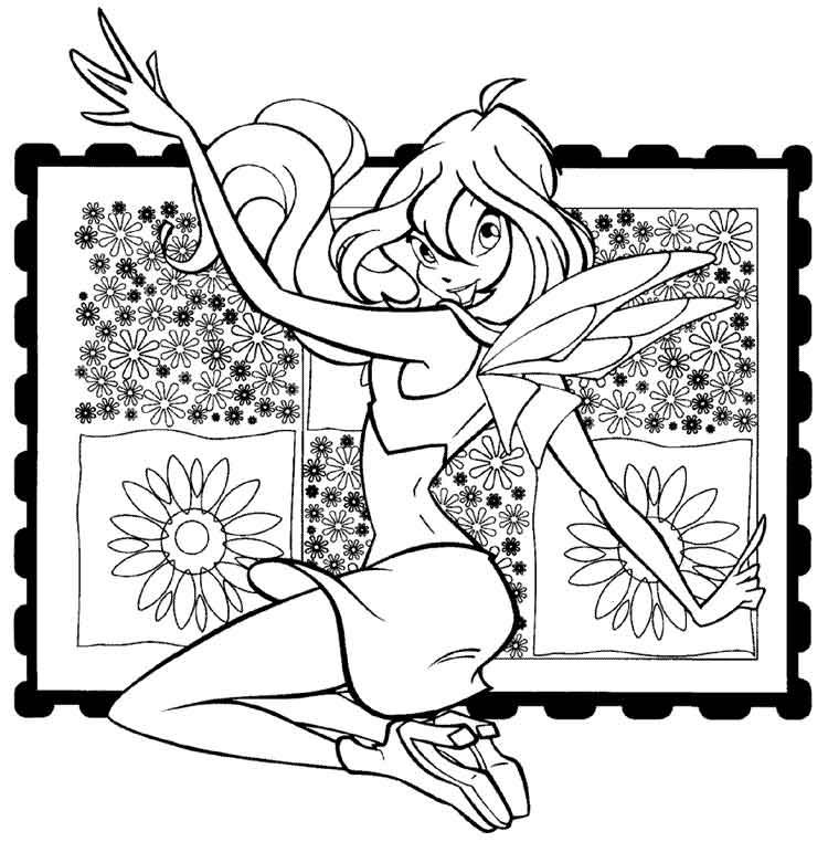 coloriage à dessiner winx club sur hugo l'escargot