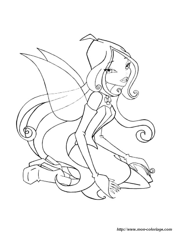 coloriage  dessiner de winx club believix flora