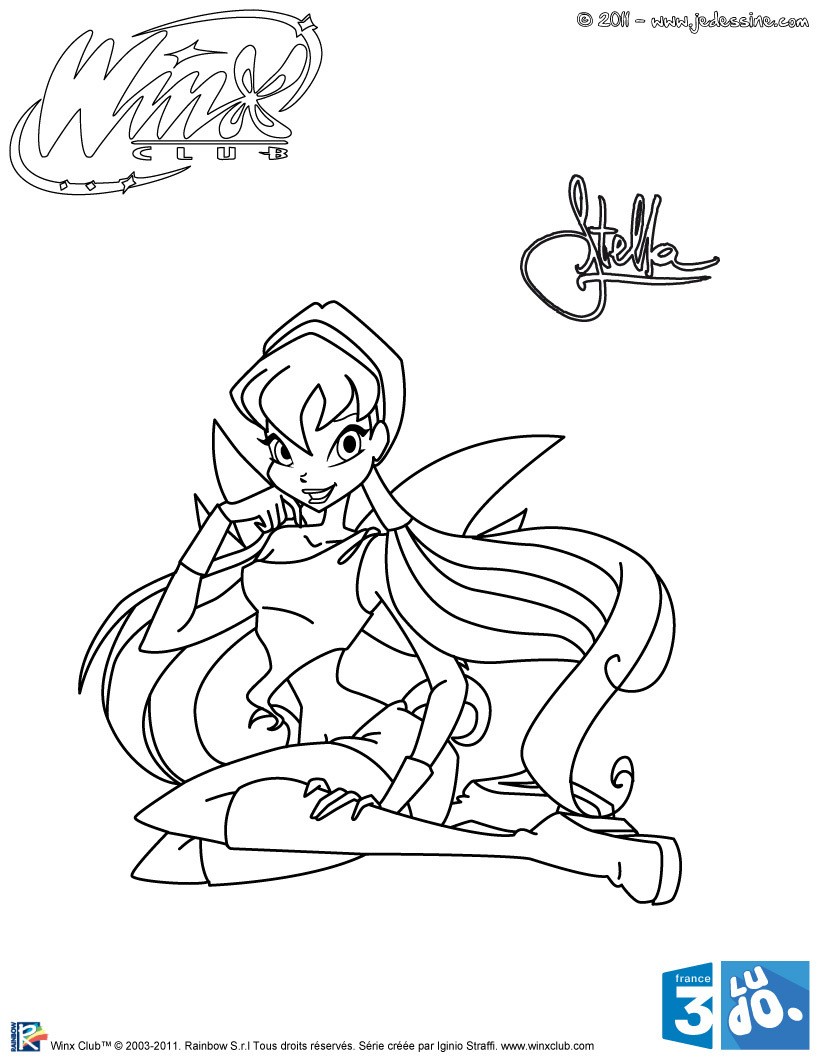 coloriage à dessiner winx club musa