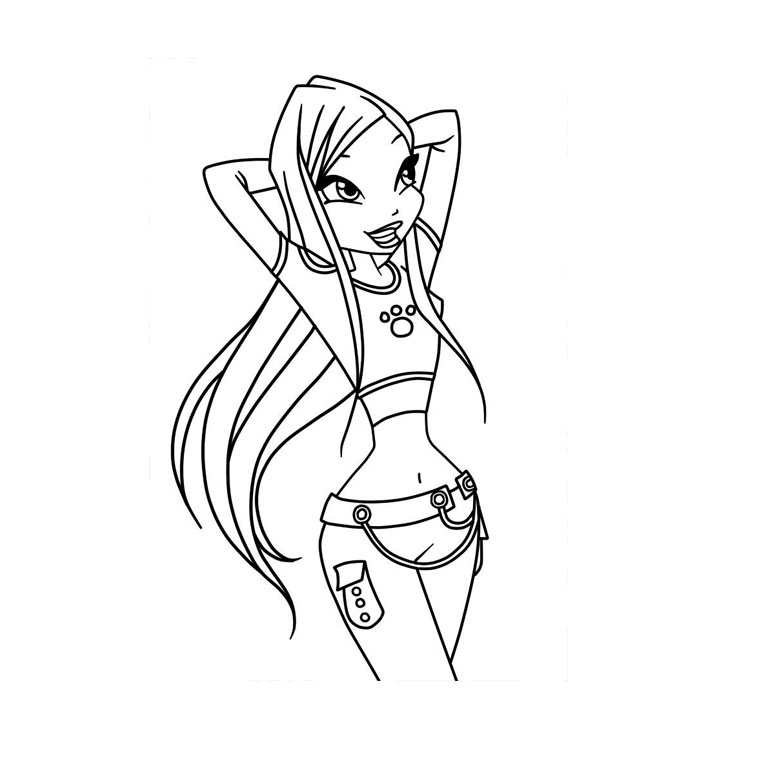 dessin a colorier winx club flora