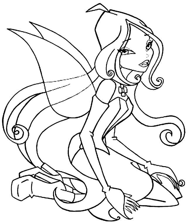 coloriage  dessiner winx tecna a imprimer