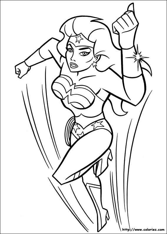 68 dessins de coloriage Wonder Woman à imprimer coloriage wonder woman