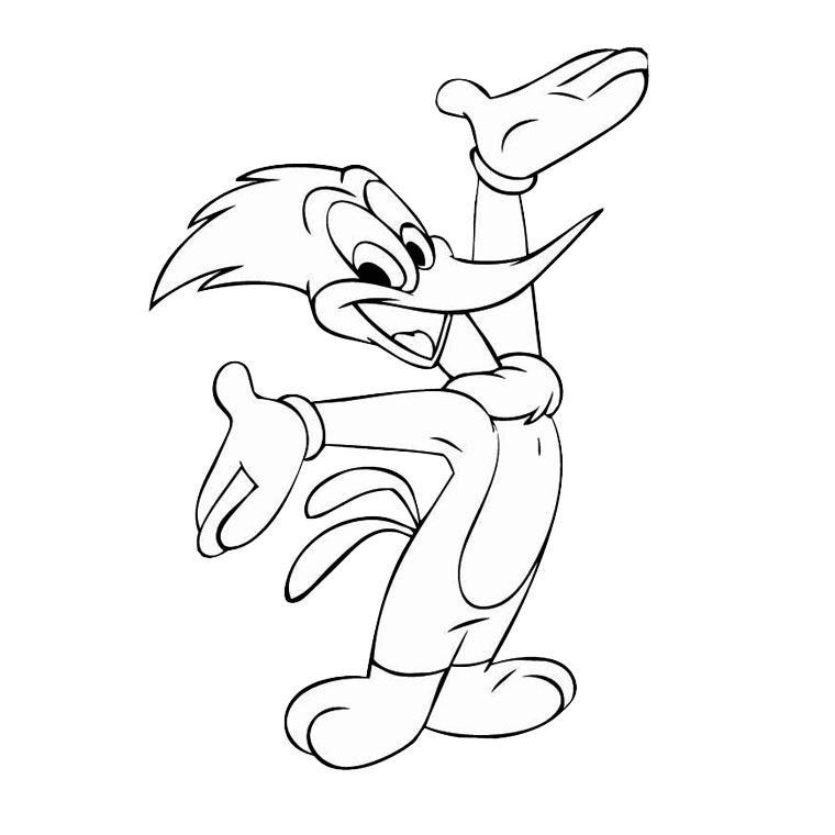 dessin à colorier woody woodpecker