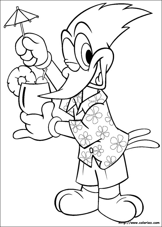 coloriage woody woodpecker gratuit