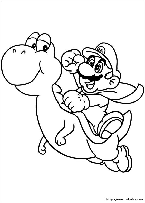 coloriage  dessiner de yoshi a imprimer gratuit