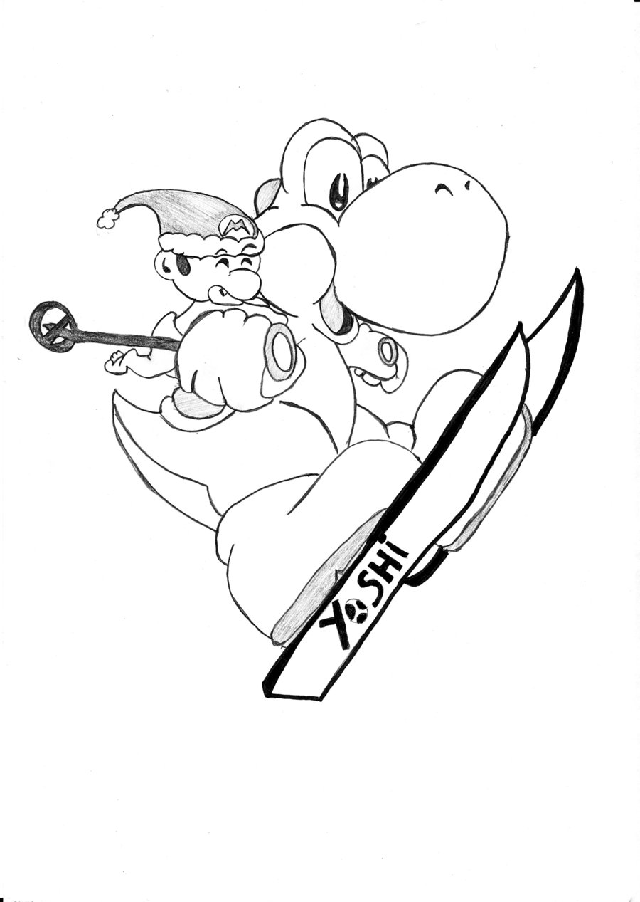 coloriage de yoshi a imprimer