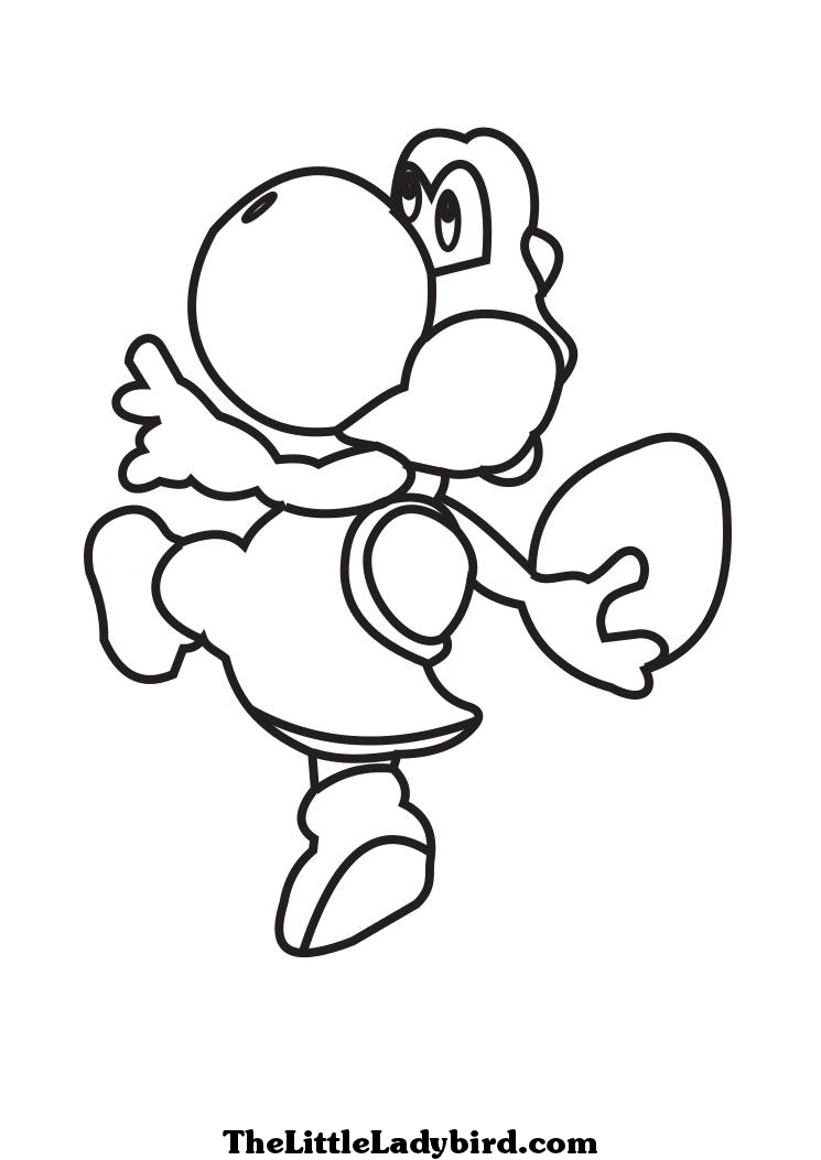 coloriage yoshi et mario