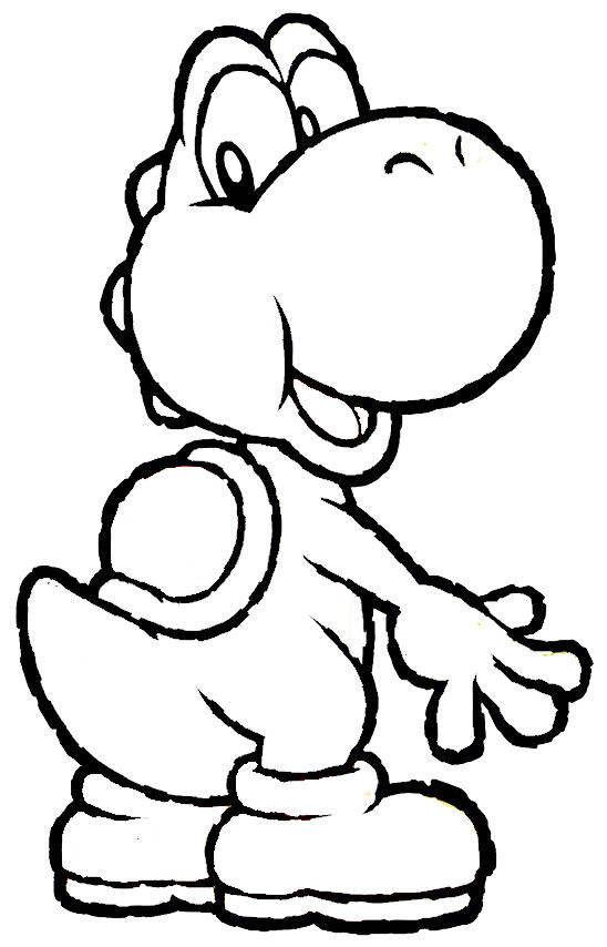 dessin à colorier a imprimer yoshi et toad