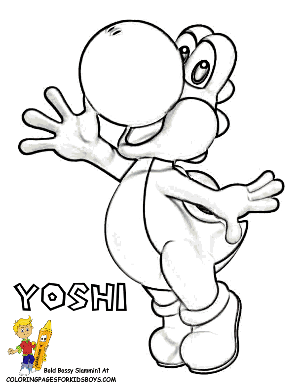 dessin à colorier de yoshi a imprimer gratuit