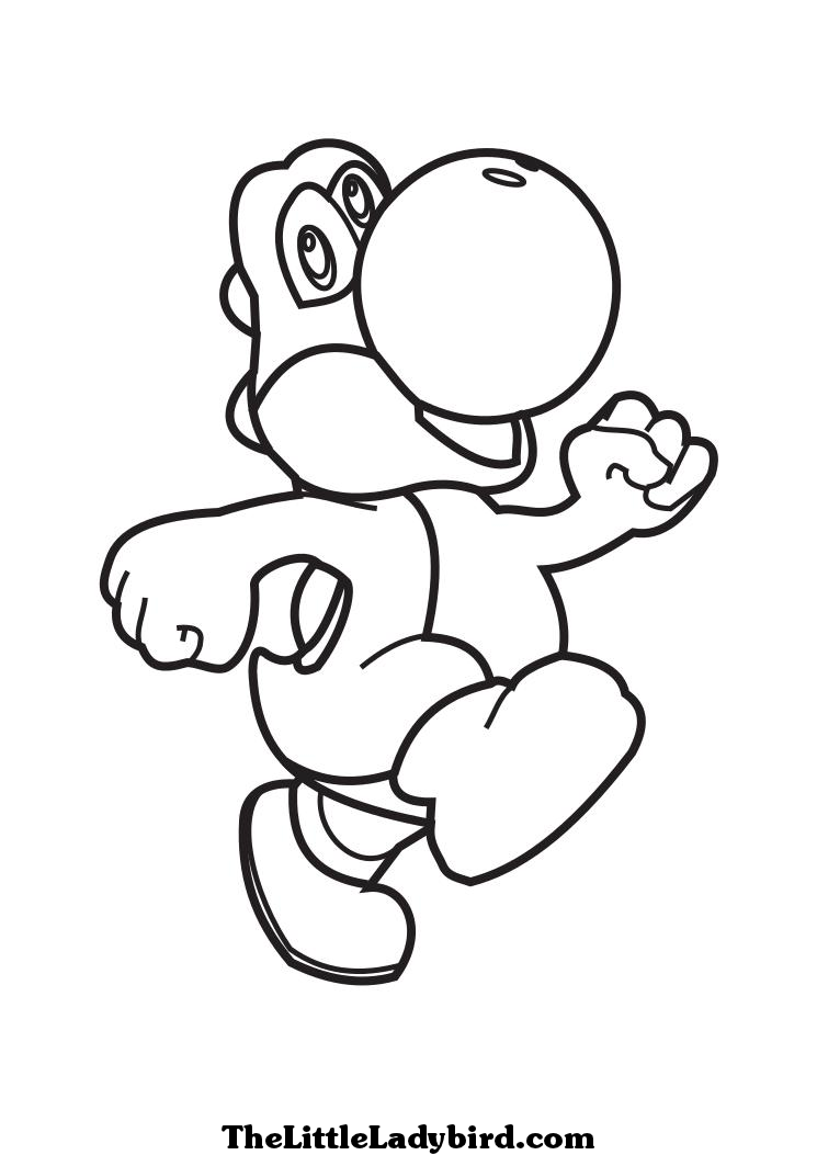 dessin  colorier yoshi et toad