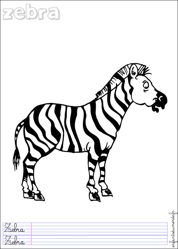 Coloriage Hugo Lescargot Zebre