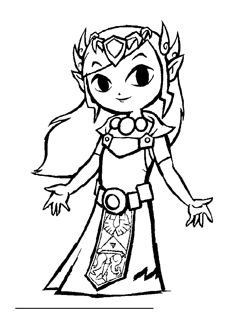 coloriage  dessiner princesse zelda imprimer