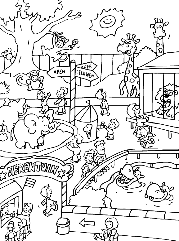 dessin à colorier zoo zoo pets