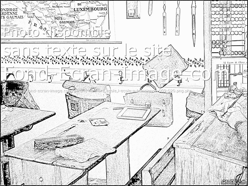 coloriage école autrefois