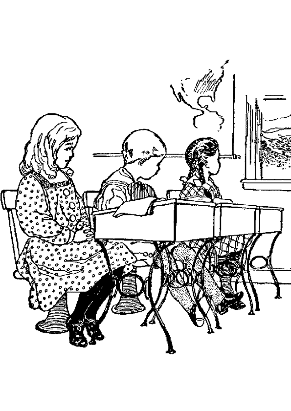 coloriage d'école maternelle