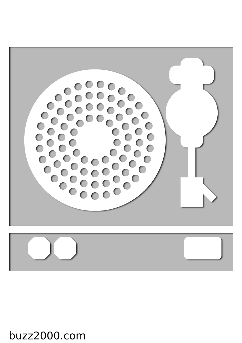 Pochoir Ensemble-de-musique Plaque tournante