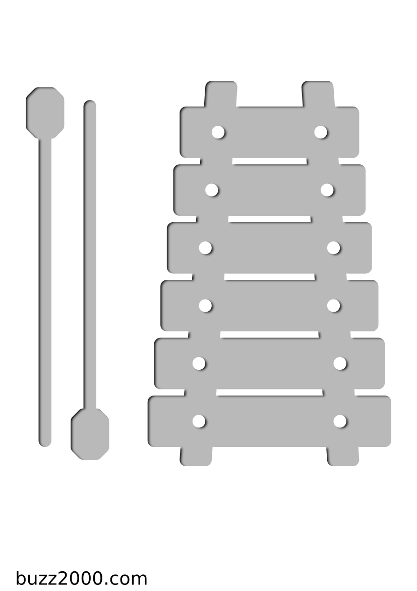 Pochoir Ensemble-de-musique Xylophone