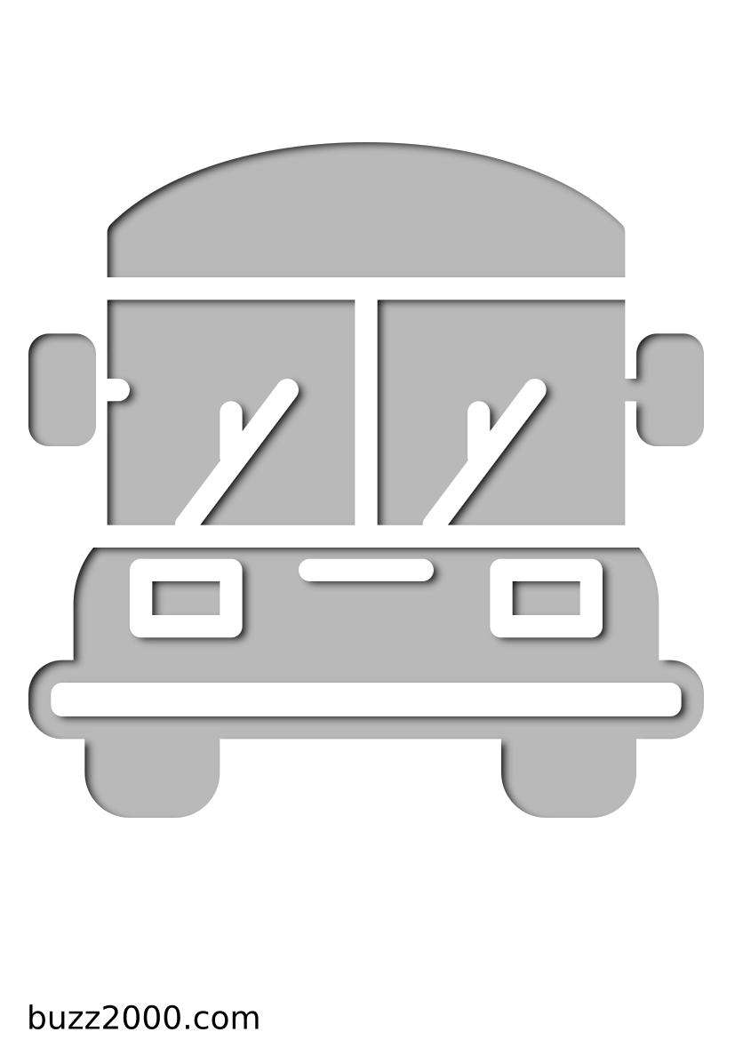 Pochoir Transport Bus scolaire